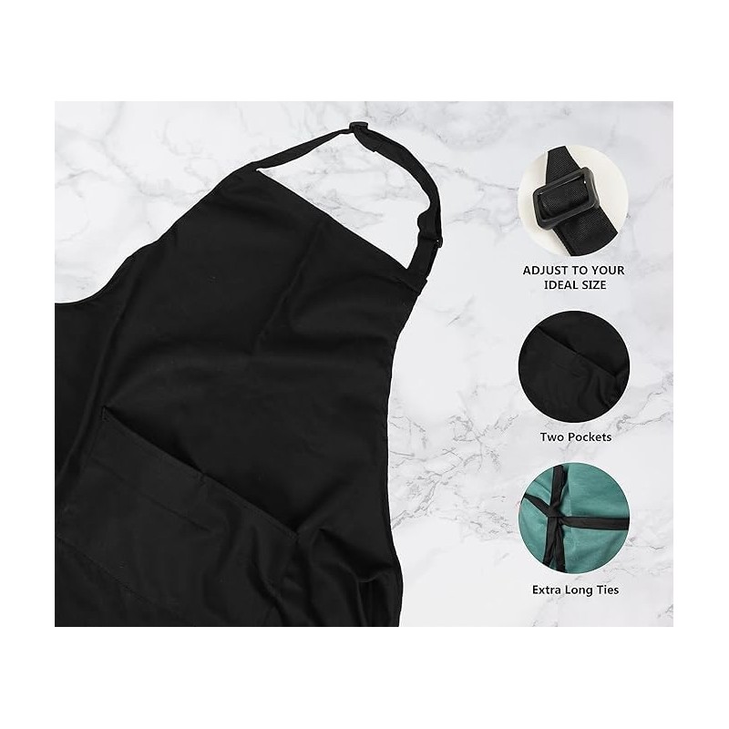 Lenenz Adjustable Bib Apron - Pack of 12 Unisex Aprons