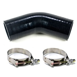 System1 Designs 3" Inch Black Silicone Coupler 3 Layers of Polyester Reinforcement Suitable 60 Degree Turbo Intake Intercooler Piping with 2x T-Bolt Clamps