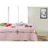 DecoKing 40 x 90 cm Beige Tablecloth Geometric Pattern Embroidered