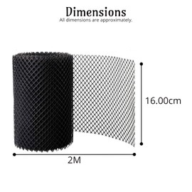 Lizzy Gutter Guard Mesh Roll 2M x 160MM | Covers Debris Clog Protection Netting DIY Gutter Protection with Fixing Clips Prevent Drain & Guttering Blockages (2)