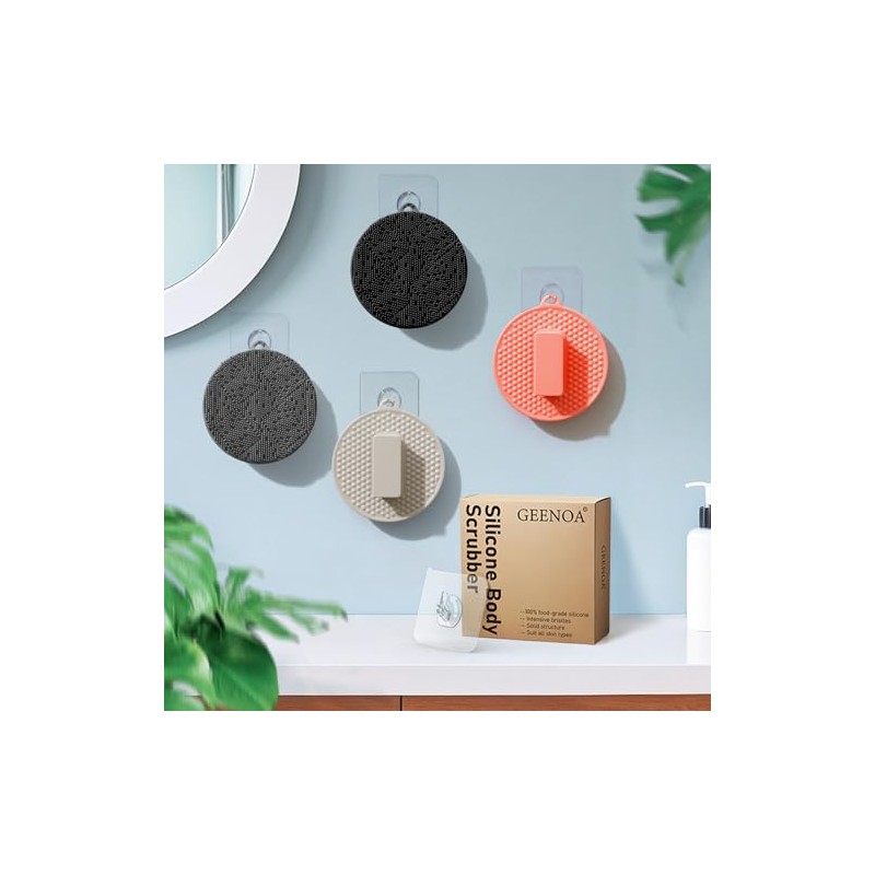 Limpiador Corporal Silicona Ducha Esponja Hombres Mujeres Cerdas Intensivas Mango