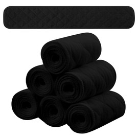 Toulite 6 Pcs Cotton Bra Liners Rectangle Under Bra Pads 3 Layer Bra Sweat Liners for Women Sweating Supplies(Medium,Black)