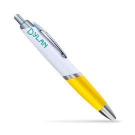 Destination Vinyl ltd Name - DYLAN - Yellow Ballpoint Pen Ocean Turquoise #210201
