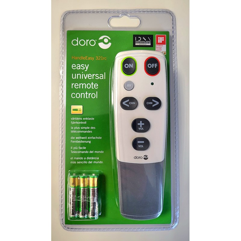 Doro HandleEasy 321rc Universal Infrared Remote Control (White/Grey)