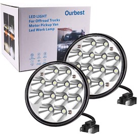 Ourbest H5001 Led Lights Par46 Light for Spotlight, 5.75" 5-3/4" Round Seachlight for Truck Offroad Led Work Lamp Replacement Sealed Beam 36W Chrome(2 Pcs)