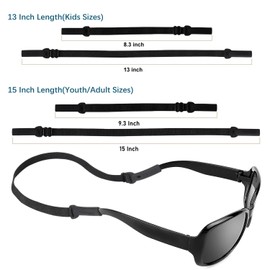 SHINKODA Athletic Eyeglasses Strap for Kids Youth Boys Girls Adjustable Elastic Fabric Retainer Sports Glasses Band Pack of 3
