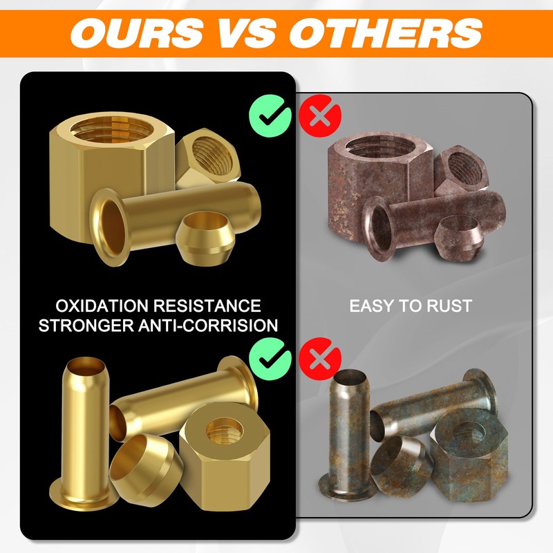 180PCS Compression Fittings Assortment kit - 4 sizes (1/4", 3/8",