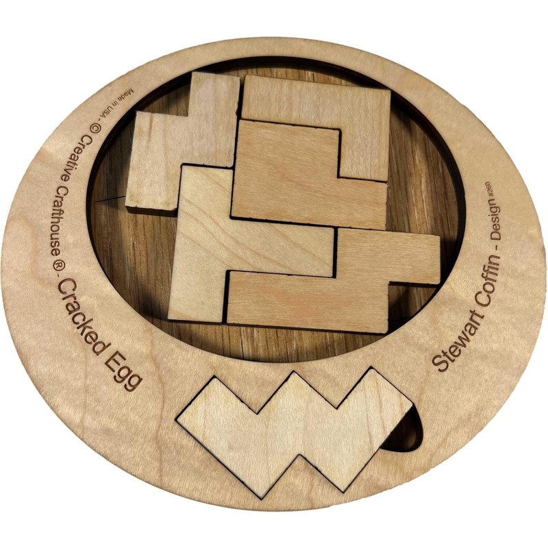 Cracked Egg Wood Puzzle 7 Piece Difficult Brain Teaser