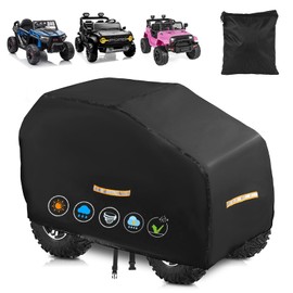 Large Kids Car Cover，Upgraded Power Wheels Cover Waterproof All Weather，Heavy Duty Kids Ride-On Car Cover with Nano Coating,Windproof Buckle and 3 Reflective Strips,Universal Kids' ride-on Accessories