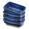 vancasso Stern Blue 4-Piece Saucer Dish Set, Reactive Glaze Dipping