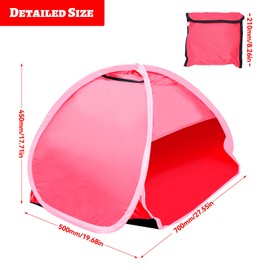 RUNYU Mini Head Tent, Beach Shelter, Pop Up Beach Tent, Foldable Headrest Tent, Pop Up Tent, Sun Protection Travel, Small with Storage Bag for Families, Beach, Pink