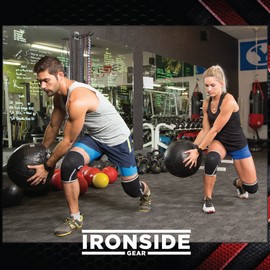 Knee Sleeves (1 Pair) 7mm Neoprene Thick Compression Knee Brace Support for Weightlifting, Powerlifting, Squatting and Cross Fit Training Fitness for Women and Men Black, L