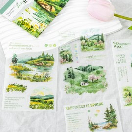 Alideco 20pcs Scrapbook Stickers Vintage Four Seasons Landscape Theme Sticker Book for Adults Sticker journaling Stickers for Scrapbooking (chunzhilvyi)