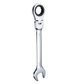 HARFINGTON Flex-Head Ratcheting Wrench 30mm 180° Rotating Head Metric Ratchet Combination Wrenches 72-Teeth Chrome Vanadium Steel Open End Ratchet for Fasteners Nut Bolt