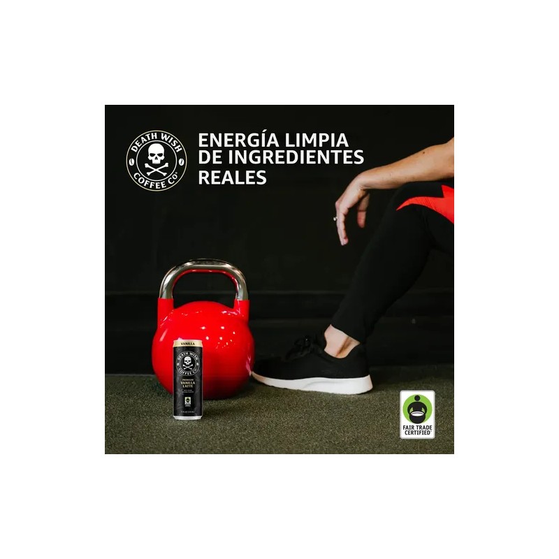 Café Frío Vainilla Latte 12 Latas 8g Proteína Comercio Justo