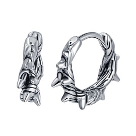 Yumilok Fashion Stainless Steel Earrings Hoops for Men Creative Thorn Creole Earrings Diameter 1cm Accessories Jewellery for Teenager