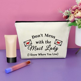 Mail Carrier Gifts for Women Mail Carrier Thank You Gift Makeup Bag Mail Lady Birthday Gift Postal Worker Gifts Cosmetic Bag Retirement Gift for Her Christmas Thanksgiving Gift Cosmetic Travel Pouch