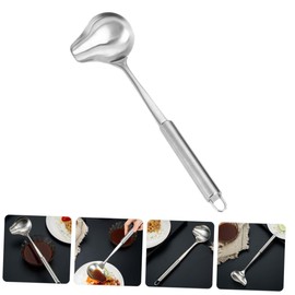 Zerodeko Mini Stainless Steel Ladle for Soup Gravy Spoon with Spout Kitchen Cutlery for Home Restaurant Dessert Shop