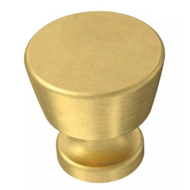 Brainerd Pedestal P42252W-117-C 1-1/8-in Brushed Brass RoundCabinet Knob 12 Pcs