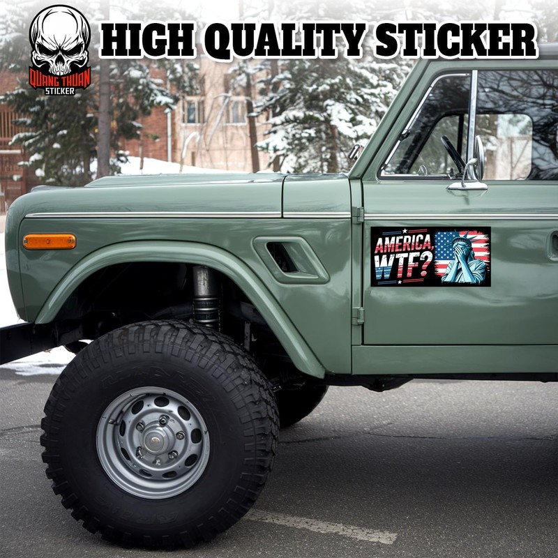 America WTF Weeping Statue of Liberty | Bumper Sticker or