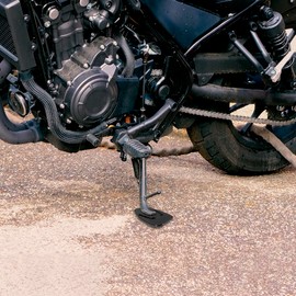 F FIERCE CYCLE 2pcs Motorcycle Kickstand Pad Support Plate Pad Parking Stand Side Stand Extension Pad Black