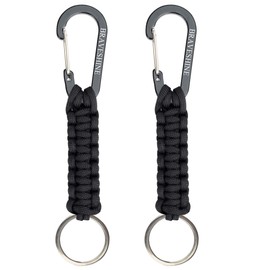 BRAVESHINE Carabiner Key Ring Carabiner Hook with Strap, Carabiner Key Chain Short with Carabiner for Children, Men, Women