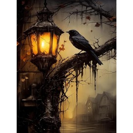 Gothic Crow Diamond Art Kits for Adults, Arts and Crafts for Adults 12x16in