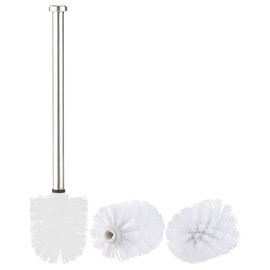 BadeStern Toilet Brush: Toilet Brush with Stainless Steel Handle and 3 Attachments with Diameter 7 cm, White (Toilet Brush 7 cm Diameter, Toilet Replacement Brush with Handle, Replacement Brush Head)