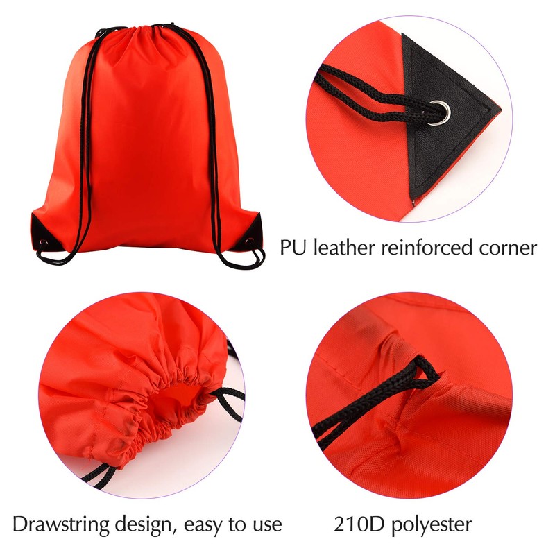 FEPITO 2 Pack Drawstring Backpack Bags Sack Cinch Bag String