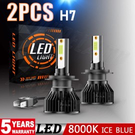 AuureLamp H7 LED Headlight Bulb High/Low Beam 10000W 1000000LM Bright 8000K Blue