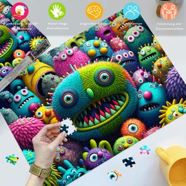 HUADADA Puzzle 1000 Piece Puzzle 1000 Pieces Adult Classic Puzzles Gift Colourful Creatures