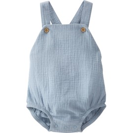 little planet by carter's Baby Organic Cotton Gauze Bubble, Blue Creek, 6M