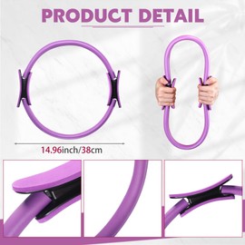 Syhood 6 Pcs Pilates Ring 11.81 Inch Pilates Circle Yoga Ring Magic Lightweight Flexible Workout Equipment for Fitness Physical Therapy Resistance Exercise Arms Legs(Purple)