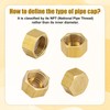 8pcs 3/8 Inch NPT Brass Pipe Cap, Brass Pipe Fitting