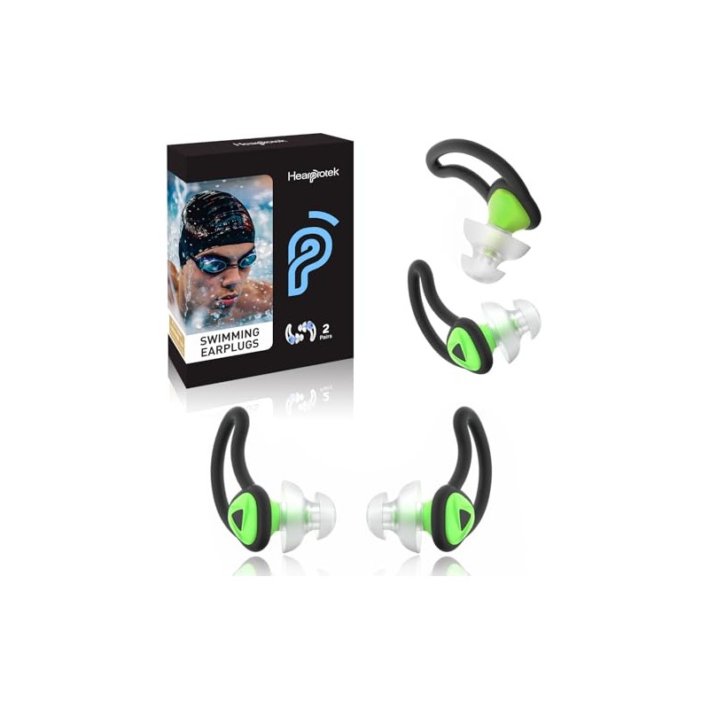 Hearprotek tapones para los oídos de silicona impermeables para natación,