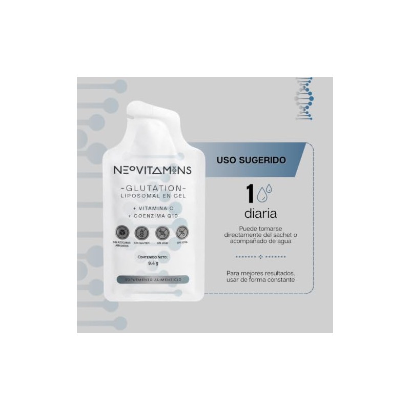 GLUTATIÓN LIPOSOMAL | Suplemento Alimenticio Antioxidante en Gel Oral |