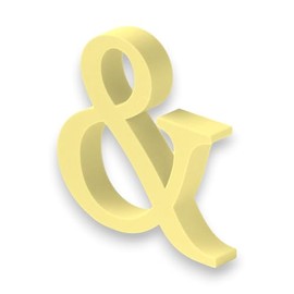 10cm Alphabet Letter Yellow Clarity Canvas Initial Object (&)