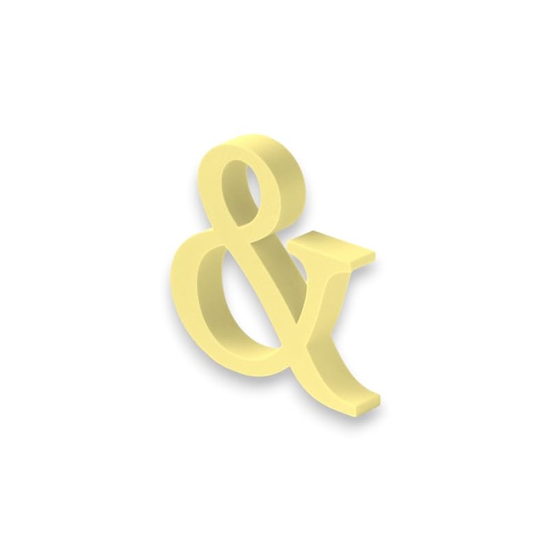 10cm Alphabet Letter Yellow Clarity Canvas Initial Object (&)