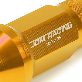 DNA MOTORING LN-ZTL-9026-125-OR 20Pcs M12 x 1.25 Open End Style Wheel Lug Nuts w/Deep Drive Extension Adapter, 25mm OD/50mm H, Orange