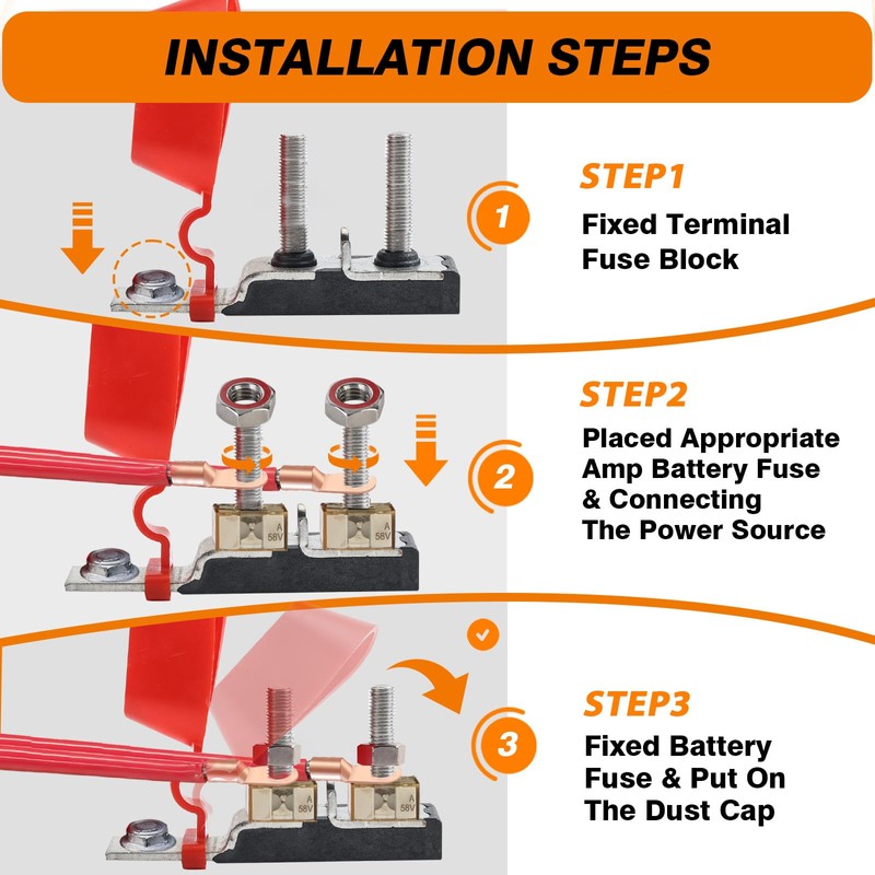 BUSSALIX TFB2AS Terminal Fuse Block for Multiple Batteries RV Vehicles