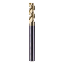 High Performance 1/4" Solid Carbide Square End Mill for Aluminum - ZrN Coated, 37 Degree Helix, 3 Flute, 1/4" Cutting Diameter, 1/4 inch Shank Diameter, 3/4" Length of Cut, 2-1/2" Overall Length