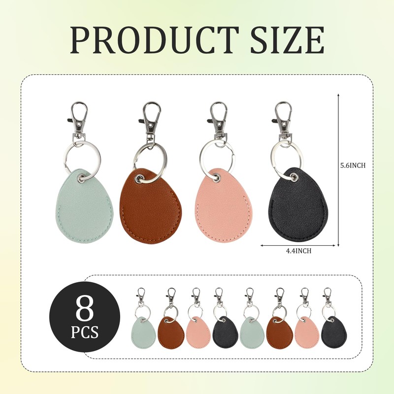 8pcs Key Fob Holder,Leather Key Fob Holder, Leather Keychain, Suitable