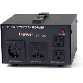 1000 Watt Voltage Converter Transformer by LiteFuze - Step Up/Down - 110V/220V - Circuit Breaker Protection -Heavy Duty/ - Convertingbox Technology - Perfect Converter [5-Years Warranty]