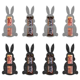Huangzd Pack of 8 Easter Money Gifts, Easter Bunny Felt Decorations Money Gift Packaging for Easter Rabbits Made of Felt Easter Gift Funny Easter Decoration to Give as a Gift for Money (B)