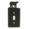 Bear Toggle Light Switch Wall Plate (Single Toggle, Black) -