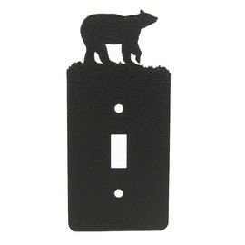 Bear Toggle Light Switch Wall Plate (Single Toggle, Black) - MADE IN USA