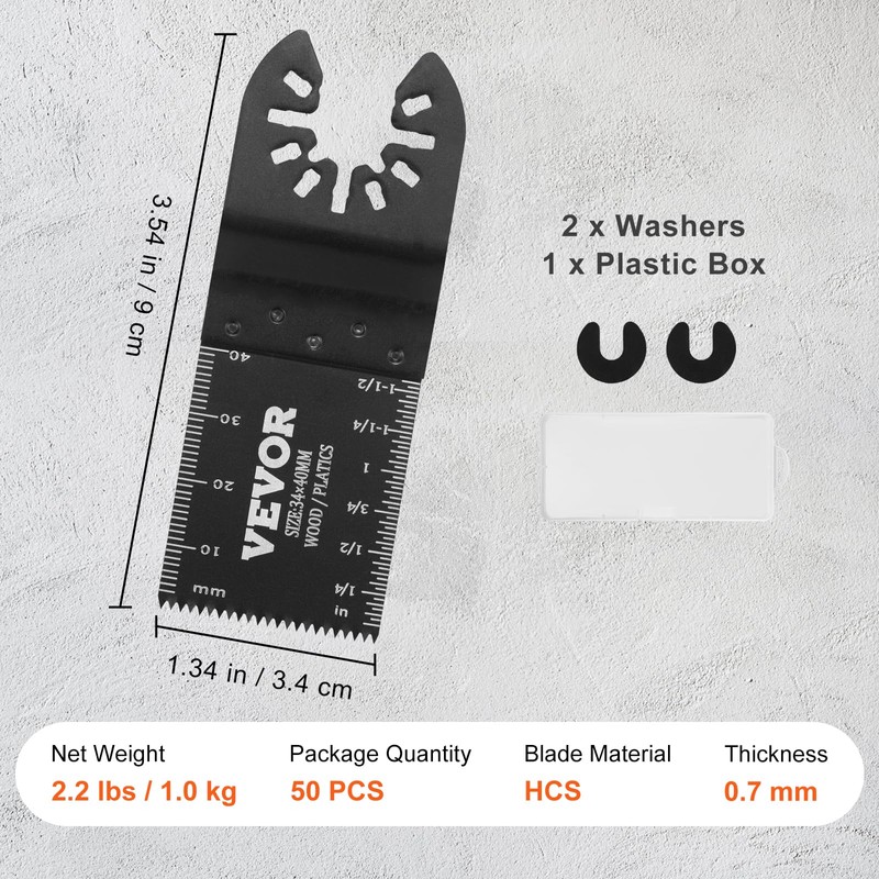 VEVOR 50PCS Oscillating Saw Blades, Universal Quick Release Oscillating Saw