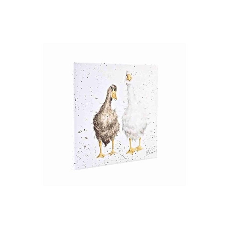Wrendale Designs Duck and Goose on White Square Canvas 20