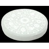 Selenite Charging Plate with Zodiac Sign "Astrology" Engraving Diameter 10.5
