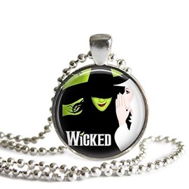 Wicked 1 Inch Silver Plated Picture Pendant Necklace